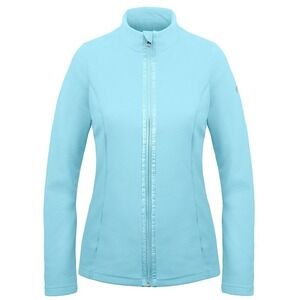 Poivre Blanc Fleece Jacket Womens XL Blue Excellent Full Zip Mock Neck Ski Layer